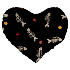 Pattern Design Seamless Fishbone Large 19  Premium Heart Shape Cushions from ArtsNow.com Front