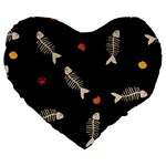 Pattern Design Seamless Fishbone Large 19  Premium Heart Shape Cushions