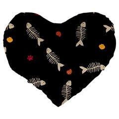 Pattern Design Seamless Fishbone Large 19  Premium Heart Shape Cushions from ArtsNow.com Back