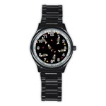Pattern Design Seamless Fishbone Stainless Steel Round Watch