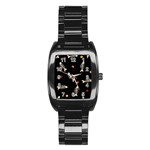 Pattern Design Seamless Fishbone Stainless Steel Barrel Watch