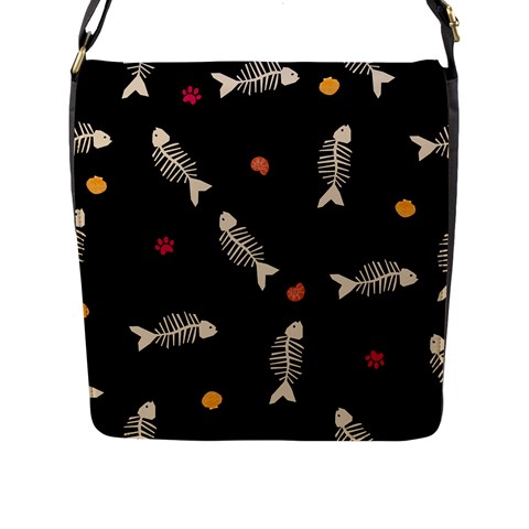 Pattern Design Seamless Fishbone Flap Closure Messenger Bag (L) from ArtsNow.com Front