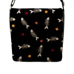 Pattern Design Seamless Fishbone Flap Closure Messenger Bag (L)
