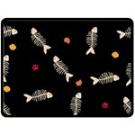 Pattern Design Seamless Fishbone 80  x 56  Two Sides Fleece Blanket (Large)
