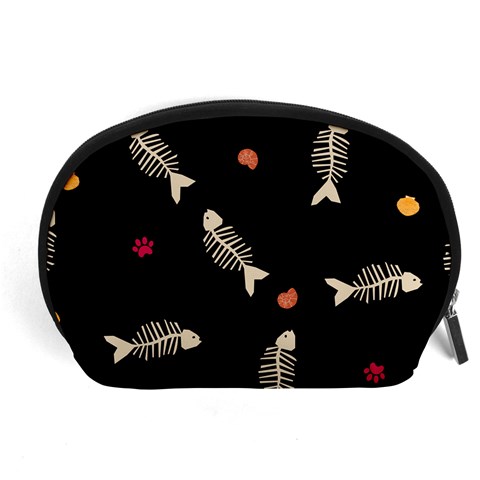 Pattern Design Seamless Fishbone Accessory Pouch (Large) from ArtsNow.com Front