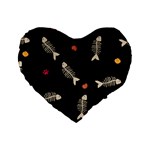Pattern Design Seamless Fishbone Standard 16  Premium Flano Heart Shape Cushions