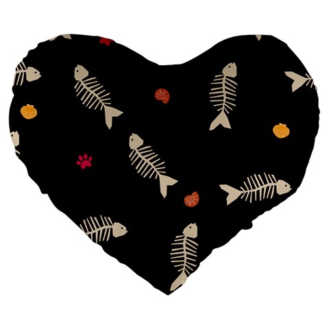 Pattern Design Seamless Fishbone Large 19  Premium Flano Heart Shape Cushions from ArtsNow.com Front
