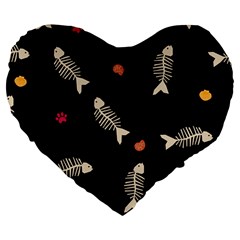 Pattern Design Seamless Fishbone Large 19  Premium Flano Heart Shape Cushions from ArtsNow.com Front