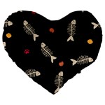 Pattern Design Seamless Fishbone Large 19  Premium Flano Heart Shape Cushions