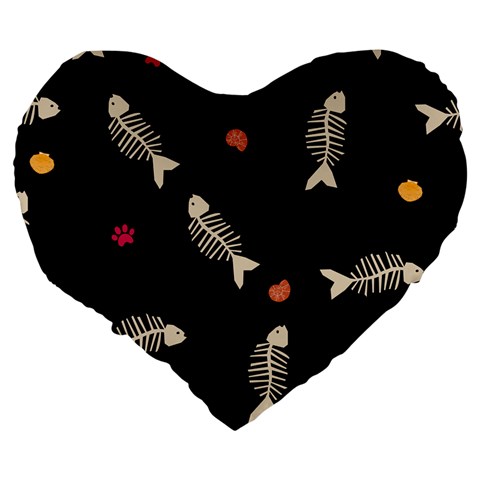 Pattern Design Seamless Fishbone Large 19  Premium Flano Heart Shape Cushions from ArtsNow.com Back
