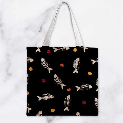 Pattern Design Seamless Fishbone Zipper Grocery Tote Bag from ArtsNow.com Front