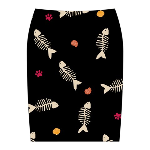 Pattern Design Seamless Fishbone Midi Wrap Pencil Skirt from ArtsNow.com Back