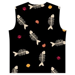 Pattern Design Seamless Fishbone Men s High Neck Button Up Puffer Vest from ArtsNow.com Back