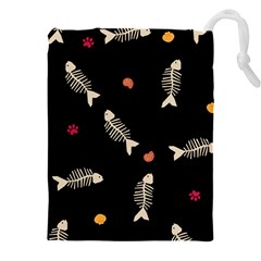 Pattern Design Seamless Fishbone Drawstring Pouch (4XL) from ArtsNow.com Front