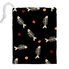 Pattern Design Seamless Fishbone Drawstring Pouch (4XL) from ArtsNow.com Back