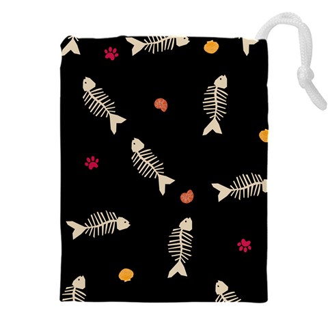 Pattern Design Seamless Fishbone Drawstring Pouch (5XL) from ArtsNow.com Front