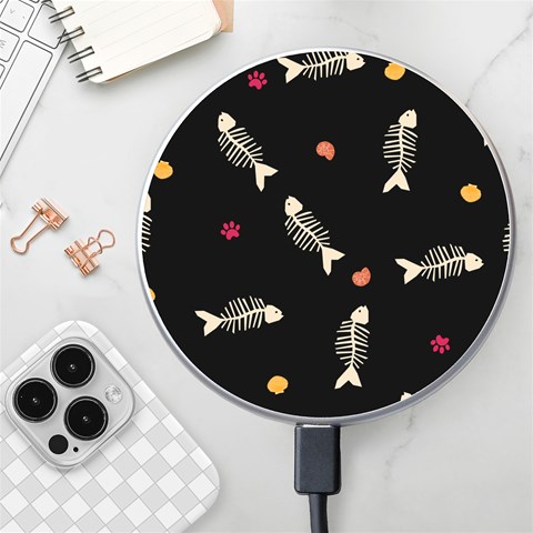 Pattern Design Seamless Fishbone Wireless Fast Charger(White) from ArtsNow.com Front