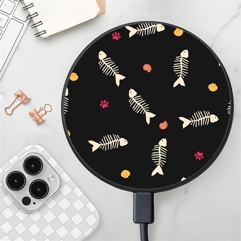 Pattern Design Seamless Fishbone Wireless Fast Charger(Black) from ArtsNow.com Front