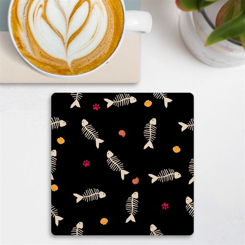 Pattern Design Seamless Fishbone UV Print Square Tile Coaster  from ArtsNow.com Front
