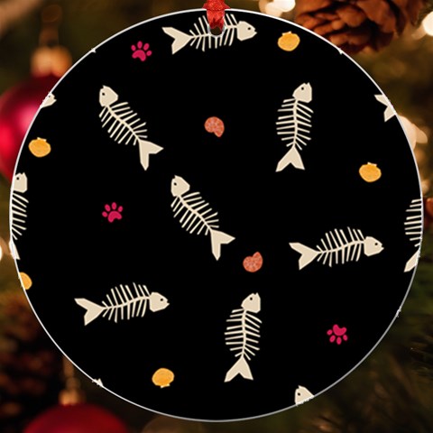Pattern Design Seamless Fishbone UV Print Acrylic Ornament Round from ArtsNow.com Front