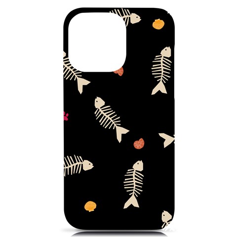 Pattern Design Seamless Fishbone iPhone 14 Pro Max Black UV Print PC Hardshell Case from ArtsNow.com Front