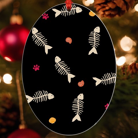Pattern Design Seamless Fishbone UV Print Acrylic Ornament Oval from ArtsNow.com Front