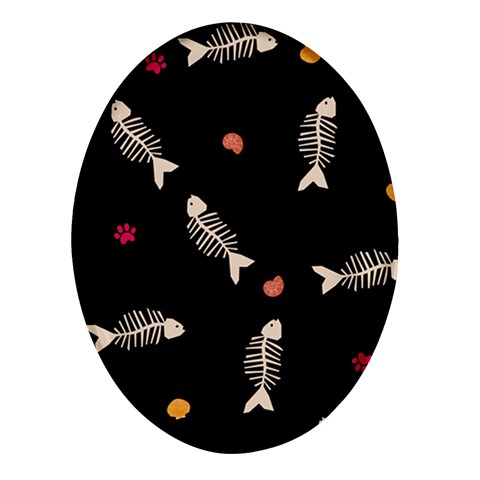 Pattern Design Seamless Fishbone Oval Glass Fridge Magnet (4 pack) from ArtsNow.com Front