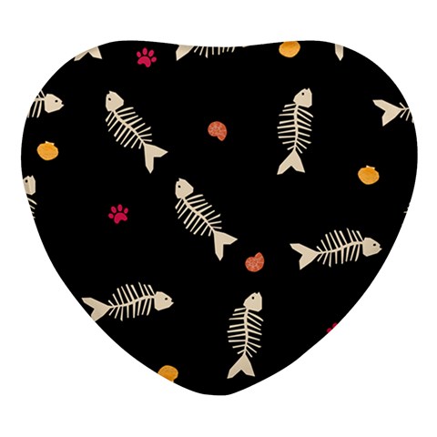 Pattern Design Seamless Fishbone Heart Glass Fridge Magnet (4 pack) from ArtsNow.com Front