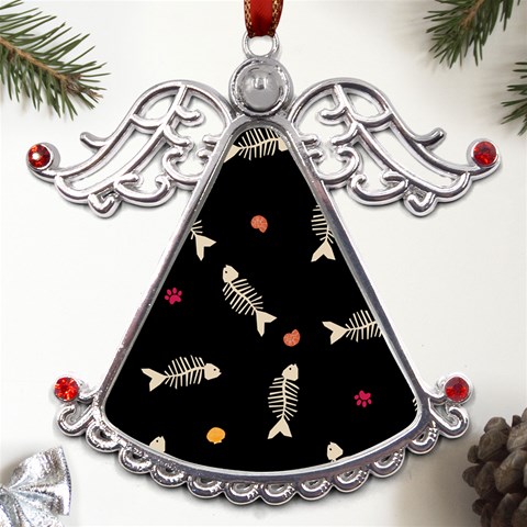 Pattern Design Seamless Fishbone Metal Angel with Crystal Ornament from ArtsNow.com Front