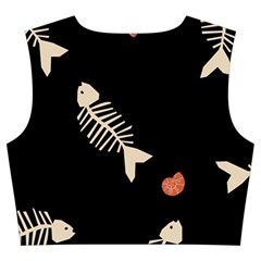 Pattern Design Seamless Fishbone Trumpet Sleeve Cropped Top from ArtsNow.com Back