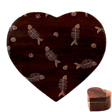 Pattern Design Seamless Fishbone Heart Wood Jewelry Box from ArtsNow.com Front