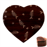Pattern Design Seamless Fishbone Heart Wood Jewelry Box