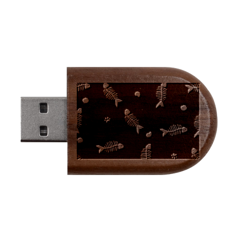 Pattern Design Seamless Fishbone Wood Oval USB Flash Drive from ArtsNow.com USB