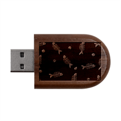 Pattern Design Seamless Fishbone Wood Oval USB Flash Drive from ArtsNow.com USB