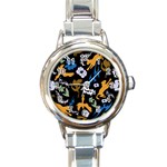Pattern Design Seamless Texture Round Italian Charm Watch