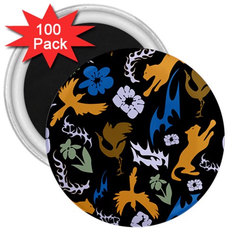 Pattern Design Seamless Texture 3  Magnets (100 pack) from ArtsNow.com Front