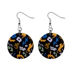 Pattern Design Seamless Texture Mini Button Earrings