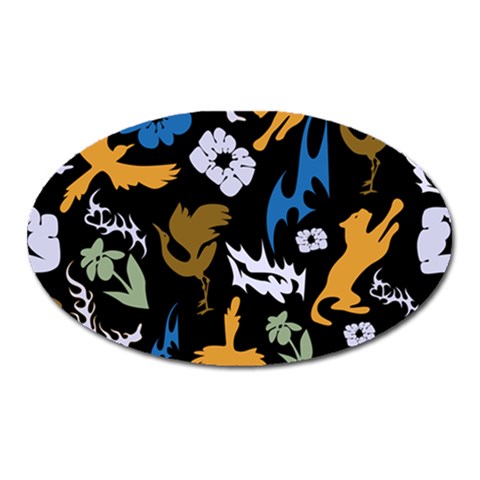 Pattern Design Seamless Texture Oval Magnet from ArtsNow.com Front