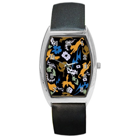 Pattern Design Seamless Texture Barrel Style Metal Watch from ArtsNow.com Front