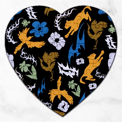 Pattern Design Seamless Texture Jigsaw Puzzle (Heart) from ArtsNow.com Front