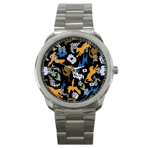 Pattern Design Seamless Texture Sport Metal Watch from ArtsNow.com Front