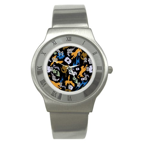 Pattern Design Seamless Texture Stainless Steel Watch from ArtsNow.com Front