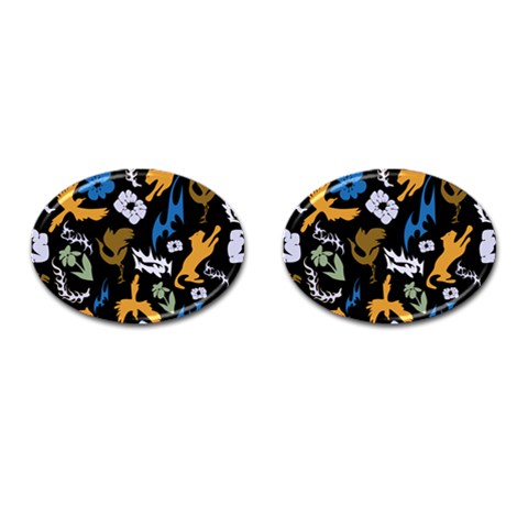 Pattern Design Seamless Texture Cufflinks (Oval) from ArtsNow.com Front(Pair)