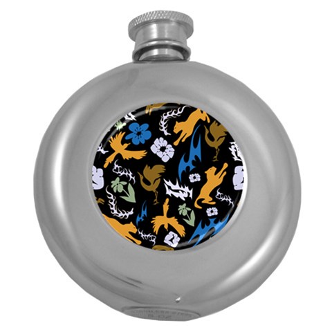 Pattern Design Seamless Texture Round Hip Flask (5 oz) from ArtsNow.com Front