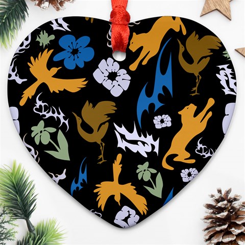 Pattern Design Seamless Texture Heart Ornament (Two Sides) from ArtsNow.com Front