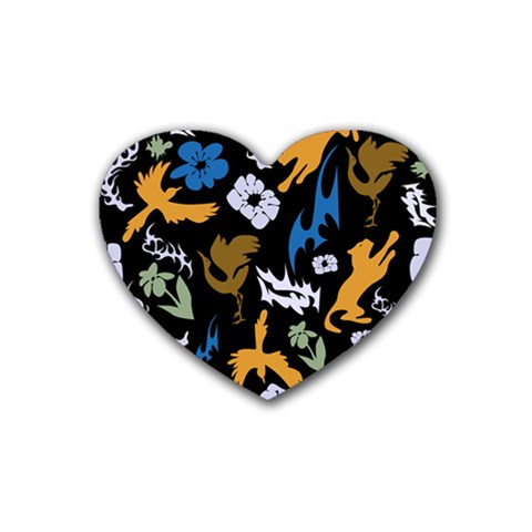 Pattern Design Seamless Texture Rubber Heart Coaster (4 pack) from ArtsNow.com Front