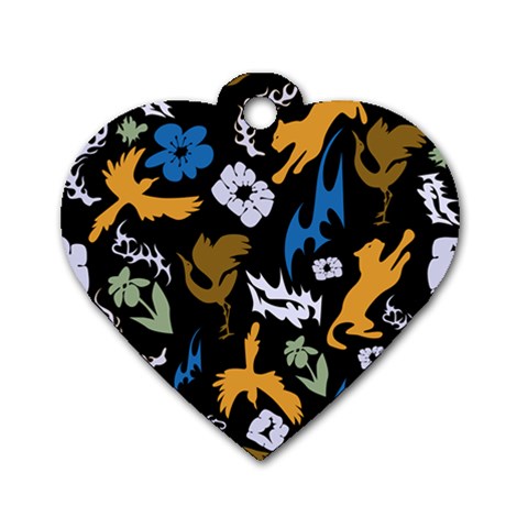 Pattern Design Seamless Texture Dog Tag Heart (Two Sides) from ArtsNow.com Front