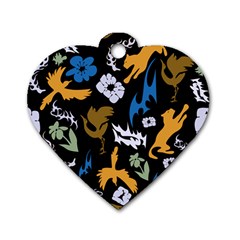 Pattern Design Seamless Texture Dog Tag Heart (Two Sides) from ArtsNow.com Front