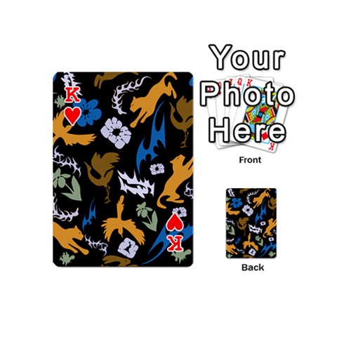 King Pattern Design Seamless Texture Playing Cards 54 Designs (Mini) from ArtsNow.com Front - HeartK