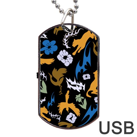 Pattern Design Seamless Texture Dog Tag USB Flash (Two Sides) from ArtsNow.com Front